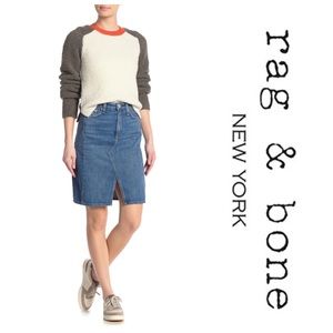 Rag & Bone Super High Rise Denim Skirt